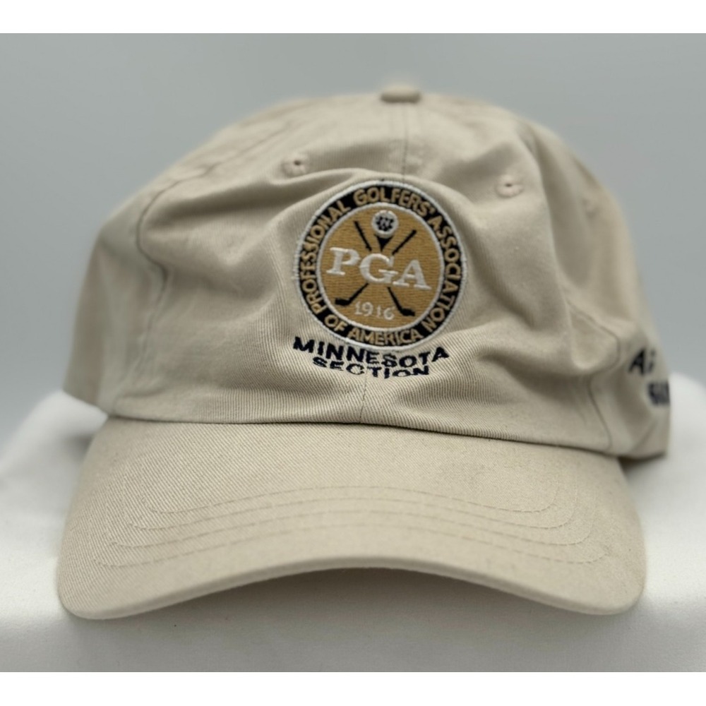 PGA Minnesota Section Strap Back Golf Hat / Cap - OSFA - NEW - Tan - NEW